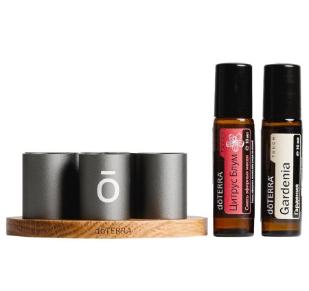 Набор dōTERRA «Цветочный бум» Гардения и Цитрус Блум в роллерах + подставка