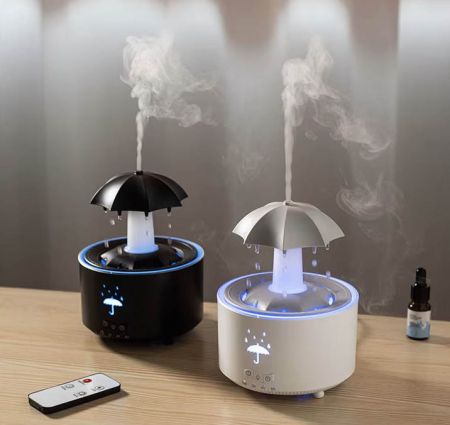 Картинка Вращающийся диффузор «Зонтик» с пультом ДУ для эфирных масел (300 мл) от магазина dōTERRA